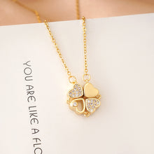 Load image into Gallery viewer, New 2 In 1 Removable Heart Necklacec Rhinestone Four Leaf Clover Clavicle Chain Choker Women Jewelry
