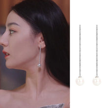 Load image into Gallery viewer, Long Tassel Pearl Earrings Elegant Rhinestone Earring Women Jewelry Fashion Accessories
