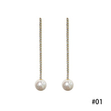 Load image into Gallery viewer, Long Tassel Pearl Earrings Elegant Rhinestone Earring Women Jewelry Fashion Accessories
