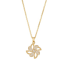 Load image into Gallery viewer, Fashion Rhinestone Pendant Necklace Rotatable Windmill Clavicle Chain Choker Women Jewelry Accessories
