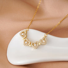 Load image into Gallery viewer, Fashion 2 In 1 Removable Heart Necklacec Rhinestone Four Leaf Clover Clavicle Chain Choker Women Jewelry Accessories
