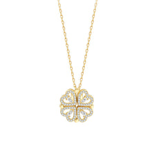 Load image into Gallery viewer, Fashion 2 In 1 Removable Heart Necklacec Rhinestone Four Leaf Clover Clavicle Chain Choker Women Jewelry Accessories
