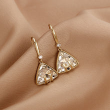 Load image into Gallery viewer, Korea Letter Diamond Earrings Geometric Triangle Ear Hook Earring Women Jewelry
