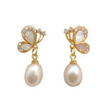 Load image into Gallery viewer, Pearl Butterfly Earrings Elegant Ear Stud Earring Women Jewelry Fashion Accessories
