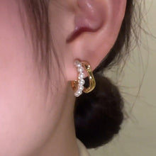 Load image into Gallery viewer, Korea Women Gold Pearl Earrings Jewelry Fashion Accessories
