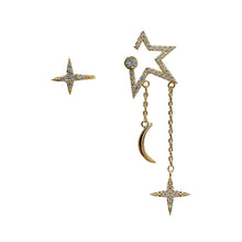 Load image into Gallery viewer, Women Star Moon Rhinestone Ear Clip Cuff Non Pierced Earrings

