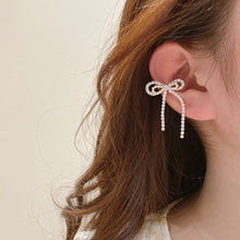 Load image into Gallery viewer, 1 PC Women Rhinestone Double Bow Earrings Fairy Earring Ear Clip
