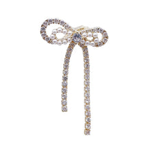 Load image into Gallery viewer, 1 PC Women Rhinestone Double Bow Earrings Fairy Earring Ear Clip
