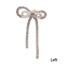 Load image into Gallery viewer, 1 PC Women Rhinestone Double Bow Earrings Fairy Earring Ear Clip
