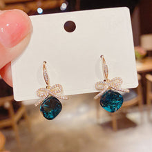 Load image into Gallery viewer, Women Rhinestone Double Bow Earrings Fairy Earring Ear Clip

