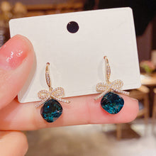 Load image into Gallery viewer, Women Rhinestone Double Bow Earrings Fairy Earring Ear Clip

