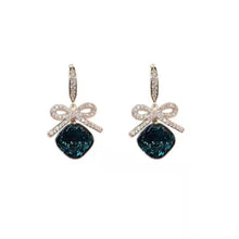 Load image into Gallery viewer, Women Rhinestone Double Bow Earrings Fairy Earring Ear Clip
