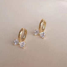 Load image into Gallery viewer, Korean Women Heart Bow Rhinestone Earrings Earring for Jewelry Gift
