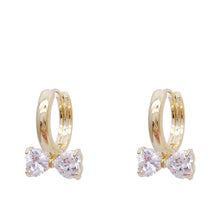 Load image into Gallery viewer, Korean Women Heart Bow Rhinestone Earrings Earring for Jewelry Gift
