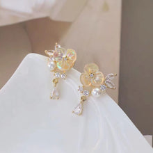 Load image into Gallery viewer, Elegance Flower Rhinestone Pearl Earrings Fairy Earring for Women Jewelry Gift
