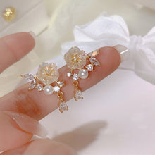 Load image into Gallery viewer, Elegance Flower Rhinestone Pearl Earrings Fairy Earring for Women Jewelry Gift

