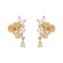 Load image into Gallery viewer, Elegance Flower Rhinestone Pearl Earrings Fairy Earring for Women Jewelry Gift
