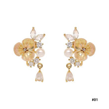 Load image into Gallery viewer, Elegance Flower Rhinestone Pearl Earrings Fairy Earring for Women Jewelry Gift
