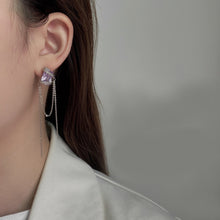 Load image into Gallery viewer, Korean Long Tassel Purple Rhinestone Zircon Earrings for Women Fashion Jewelry
