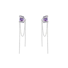 Load image into Gallery viewer, Korean Long Tassel Purple Rhinestone Zircon Earrings for Women Fashion Jewelry
