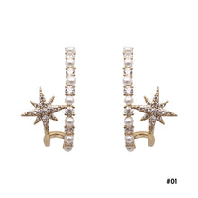Load image into Gallery viewer, Korean Starburst Rhinestone Pearl Earrings Ear Stud Earring for Women Jewelry Gift
