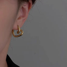 Load image into Gallery viewer, Gold Color Love Heart Earrings Korean Weomen Earing Simple Cool Style
