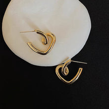 Load image into Gallery viewer, Gold Color Love Heart Earrings Korean Weomen Earing Simple Cool Style
