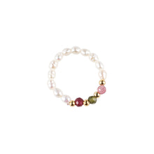 Load image into Gallery viewer, Colorful Freshwater Pearl Crystal Beaded Elastic Rope Ring Cute Handmade Crystal Beads Ladies Ring Ring Jewelry Accessories
