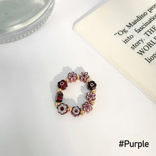 Load image into Gallery viewer, Fashion Colored Glass Flower Beaded Elastic Rope Ring Cute Handwoven Small Flower Beaded Ring Ring Jewelry Accessories
