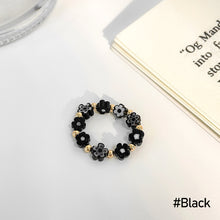 Load image into Gallery viewer, Fashion Colored Glass Flower Beaded Elastic Rope Ring Cute Handwoven Small Flower Beaded Ring Ring Jewelry Accessories
