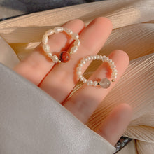 Load image into Gallery viewer, Fashion Irregular Freshwater Pearl Bead Elastic Rope Ring Cute Vintage Agate Beaded Ring Beaded Ring Jewelry Accessories
