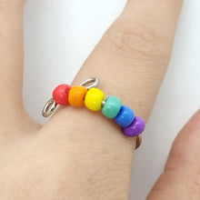 Load image into Gallery viewer, Fashion Colorful Rice Bead Rings Six Colors Rainbow Jewelry Men Women Finger Jewelry Accessories
