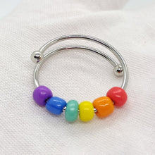 Load image into Gallery viewer, Fashion Colorful Rice Bead Rings Six Colors Rainbow Jewelry Men Women Finger Jewelry Accessories
