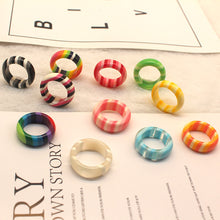 Load image into Gallery viewer, Fashion Tortoiseshell Acrylic Resin Ring Creative Simple Ladies Gradient Contrast Color Ring Women Girls Bracelet Jewelry
