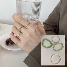 Load image into Gallery viewer, 4pcs/set Personality Simple Stacking Geometric Adjustable Elastic Ring Beads Ring Female Fresh Beaded Design Women Hand Jewelry

