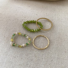 Load image into Gallery viewer, 4pcs/set Personality Simple Stacking Geometric Adjustable Elastic Ring Beads Ring Female Fresh Beaded Design Women Hand Jewelry

