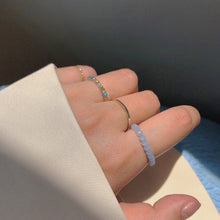 Load image into Gallery viewer, 4pcs/set Personality Simple Stacking Geometric Adjustable Elastic Ring Beads Ring Female Fresh Beaded Design Women Hand Jewelry

