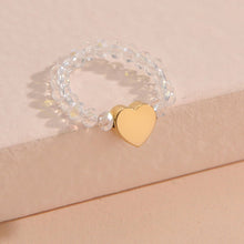 Load image into Gallery viewer, Personality Simple Love Star Geometric Elastic Ring Beaded Ring Female Black Label Beaded Design Women Hand Jewelry
