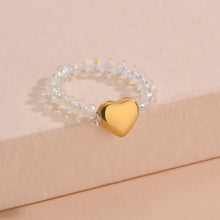 Load image into Gallery viewer, Personality Simple Love Star Geometric Elastic Ring Beaded Ring Female Black Label Beaded Design Women Hand Jewelry
