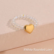 Load image into Gallery viewer, Personality Simple Love Star Geometric Elastic Ring Beaded Ring Female Black Label Beaded Design Women Hand Jewelry
