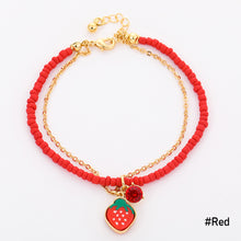 Load image into Gallery viewer, Summer Tropical Fruit Party Pendant Bracelet Rice Beads Multi-row Beaded Bracelet Fashion Stacked Beaded Bracelet Jewelry
