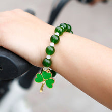 Load image into Gallery viewer, Fashion Shamrock Clover Agate Lucky Bracelet elegant Natural Stone Agate Crystal Hand String Women Jewelry Accessories
