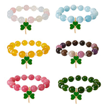 Load image into Gallery viewer, Fashion Shamrock Clover Agate Lucky Bracelet elegant Natural Stone Agate Crystal Hand String Women Jewelry Accessories
