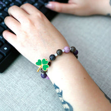 Load image into Gallery viewer, Fashion Shamrock Clover Agate Lucky Bracelet elegant Natural Stone Agate Crystal Hand String Women Jewelry Accessories
