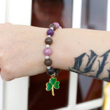 Load image into Gallery viewer, Fashion Shamrock Clover Agate Lucky Bracelet elegant Natural Stone Agate Crystal Hand String Women Jewelry Accessories
