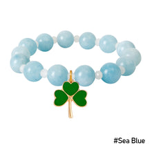 Load image into Gallery viewer, Fashion Shamrock Clover Agate Lucky Bracelet elegant Natural Stone Agate Crystal Hand String Women Jewelry Accessories
