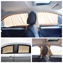 Load image into Gallery viewer, 2 Pcs Universal Stretchable Plastic Rail Car Side Window Sunshade Curtain Auto Window Sun Visor Blinds Cover With Elastic Cord
