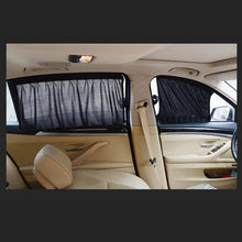 Load image into Gallery viewer, 2 Pcs Universal Stretchable Plastic Rail Car Side Window Sunshade Curtain Auto Window Sun Visor Blinds Cover With Elastic Cord

