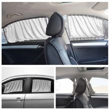 Load image into Gallery viewer, 2 Pcs Universal Stretchable Plastic Rail Car Side Window Sunshade Curtain Auto Window Sun Visor Blinds Cover With Elastic Cord
