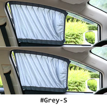 Load image into Gallery viewer, 2 Pcs Universal Stretchable Plastic Rail Car Side Window Sunshade Curtain Auto Window Sun Visor Blinds Cover With Elastic Cord
